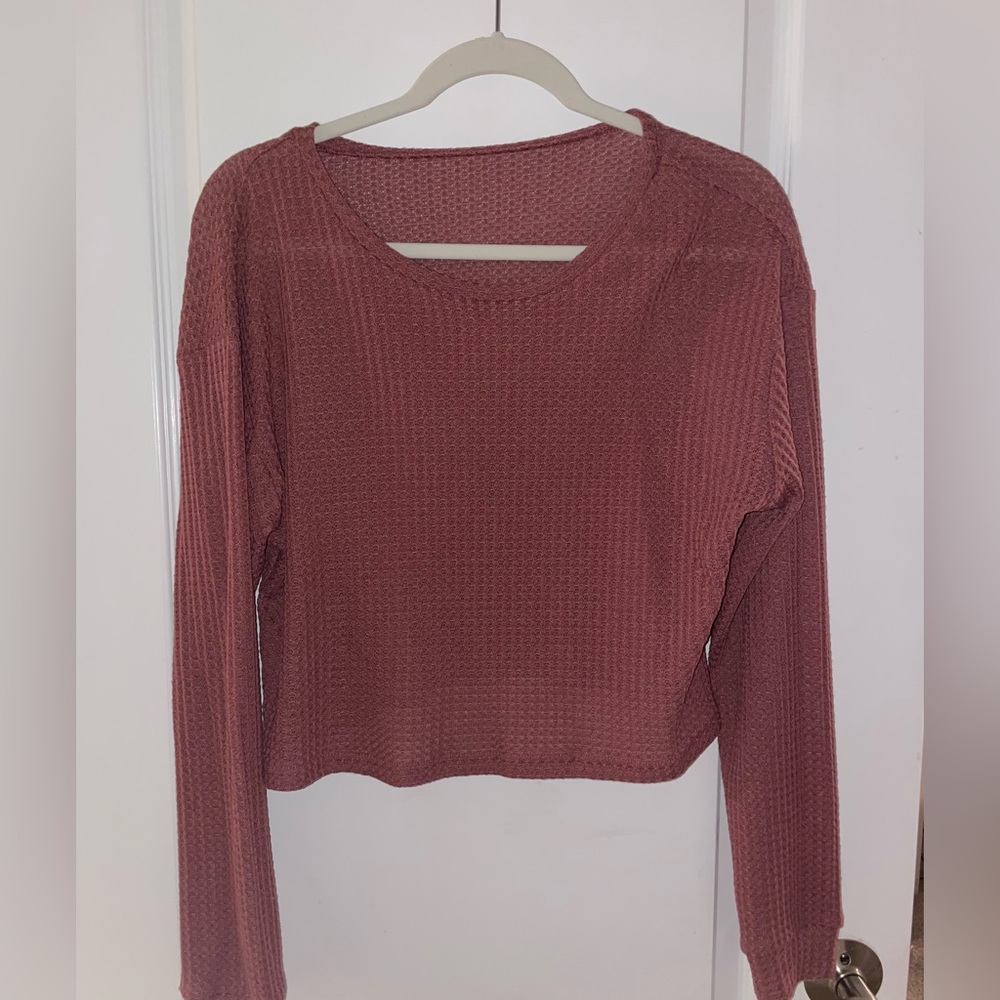 Maroon Dotted Long Sleeve